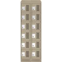 Petit casier perfor&eacute; Clean-Line, 6 niveaux, Bloc de 2, 12" x 72" x 12", Acier Canadian Safety Group Inc.