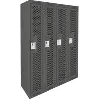 Casiers Clean Line, Bloc de 4, 48" x 12" x 72", Acier, Charbon, Rivet (assembl&eacute;), Perfor&eacute; Canadian Safety Group Inc.