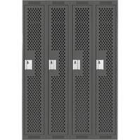 Casiers Clean Line, Bloc de 4, 48" x 12" x 72", Acier, Charbon, Rivet (assembl&eacute;), Perfor&eacute; Canadian Safety Group Inc.