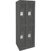 Casiers Clean Line, 2 niveaux, Bloc de 2, 24" x 12" x 72", Acier, Charbon, Rivet (assembl&eacute;), Perfor&eacute; Canadian Safety Group Inc.