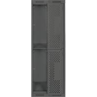 Casiers Clean Line, 2 niveaux, Bloc de 2, 24" x 12" x 72", Acier, Charbon, Rivet (assembl&eacute;), Perfor&eacute; Canadian Safety Group Inc.