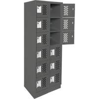 Petits casiers &eacute;conomiques assembl&eacute;s et perfor&eacute;s Clean Line, 6 niveaux, Bloc de 2, 18" x 72" x 12", Acier Canadian Safety Group Inc.