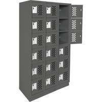 Assembled Lockerettes Clean Line Perforated Economy Lockers, 6 -tier, Bank of 3, 18" x 72" x 12", Steel Canadian Safety Group Inc.