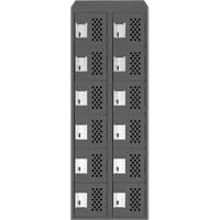 Assembled Lockerettes Clean Line Perforated Economy Lockers, 6 -tier, Bank of 2, 18" x 72" x 12", Steel Canadian Safety Group Inc.