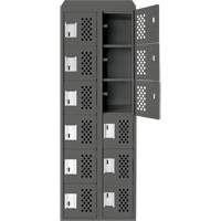 Assembled Lockerettes Clean Line Perforated Economy Lockers, 6 -tier, Bank of 2, 18" x 72" x 12", Steel Canadian Safety Group Inc.