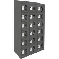 Assembled Lockerettes Clean Line Perforated Economy Lockers, 6 -tier, Bank of 3, 18" x 72" x 12", Steel Canadian Safety Group Inc.