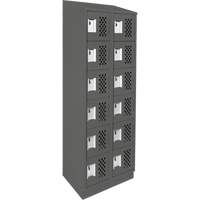 Clean-Line Perforated Lockerette, 6 -tier, Bank of 2, 12" x 72" x 12", Steel Canadian Safety Group Inc.