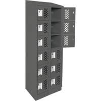 Clean-Line Perforated Lockerette, 6 -tier, Bank of 2, 12" x 72" x 12", Steel Canadian Safety Group Inc.