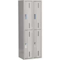 Concorde Heavy-Duty Lockers, 2 -tier, Bank of 2, 24" x 18" x 72", Steel, Grey, Welded (Assembled) Canadian Safety Group Inc.