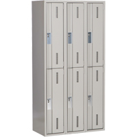 Concorde Heavy-Duty Lockers, 2 -tier, Bank of 3, 36" x 18" x 72", Steel, Grey, Welded (Assembled) Canadian Safety Group Inc.
