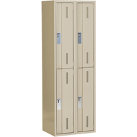 Concorde Heavy-Duty Lockers, 2 -tier, Bank of 2, 24" x 18" x 72", Steel, Beige, Welded (Assembled) Canadian Safety Group Inc.