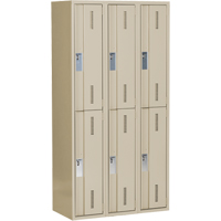 Concorde Heavy-Duty Lockers, 2 -tier, Bank of 3, 36" x 18" x 72", Steel, Beige, Welded (Assembled) Canadian Safety Group Inc.
