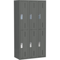 Concorde Heavy-Duty Lockers, 2 -tier, Bank of 3, 36" x 18" x 72", Steel, Charcoal, Welded (Assembled) Canadian Safety Group Inc.