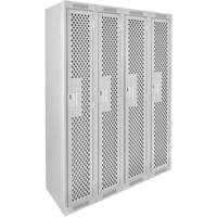 Casiers Clean Line, Bloc de 4, 48" x 12" x 72", Acier, Gris, Rivet (assembl&eacute;), Perfor&eacute; Canadian Safety Group Inc.