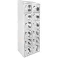 Assembled Lockerettes Clean Line Perforated Economy Lockers, 6 -tier, Bank of 2, 18" x 72" x 12", Steel Canadian Safety Group Inc.