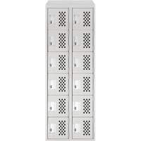 Assembled Lockerettes Clean Line Perforated Economy Lockers, 6 -tier, Bank of 2, 18" x 72" x 12", Steel Canadian Safety Group Inc.