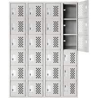 Petits casiers Clean Line, 6 niveaux, Bloc de 4, 18" x 72" x 12", Acier Canadian Safety Group Inc.