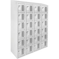 Casiers &eacute;conomiques perfor&eacute;s et assembl&eacute;s Clean Line, 6 niveaux, Bloc de 4, 18" x 72" x 12", Acier Canadian Safety Group Inc.