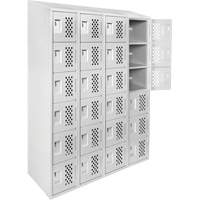 Casiers &eacute;conomiques perfor&eacute;s et assembl&eacute;s Clean Line, 6 niveaux, Bloc de 4, 18" x 72" x 12", Acier Canadian Safety Group Inc.