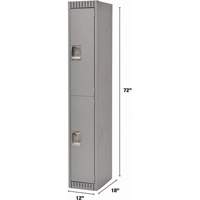 Casiers, 2 niveaux, 12" x 18" x 72", Acier, Gris, D&eacute;mont&eacute; Canadian Safety Group Inc.