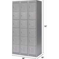 Casiers, 6 niveaux, Bloc de 3, 36" x 18" x 72", Acier, Gris, D&eacute;mont&eacute; Canadian Safety Group Inc.