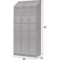 Casiers, 6 niveaux, Bloc de 3, 36" x 18" x 82", Acier, Gris, D&eacute;mont&eacute; Canadian Safety Group Inc.