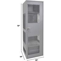 Casier pour &eacute;quipement avec porte, Acier, 24" la x 18" p x 72" h, Gris Canadian Safety Group Inc.