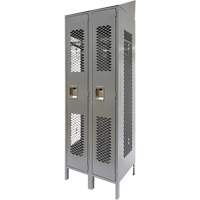 Casiers ventil&eacute;s, Bloc de 2, 24" x 18" x 88", Acier, Gris, D&eacute;mont&eacute;, Perfor&eacute; Canadian Safety Group Inc.