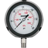 Pressure Gauge, 4-1/2" , 0 - 15 psi/0 - 100 kPa, Bottom Mount, Liquid Filled Analogue Canadian Safety Group Inc.