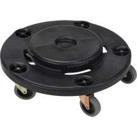 Waste Container Dolly, Polypropylene, Black, Fits: 24" Dia. Canadian Safety Group Inc.