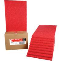Tampon de nettoyage pour tapis, 14" x 20", Lustrage/Nettoyage, Rouge Canadian Safety Group Inc.