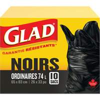 Sacs &agrave; ordures 74 L, R&eacute;gulier, 26" la x 33" lo, Noir Canadian Safety Group Inc.