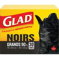 Sacs &agrave; ordures 90 L, R&eacute;gulier, 30" la x 33" lo, Noir Canadian Safety Group Inc.