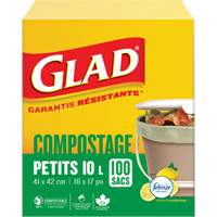 Petits sacs de compostage, R&eacute;gulier, 17" lo x 16" la, Brun, Capacit&eacute; de 10 L (3 gal.) Canadian Safety Group Inc.