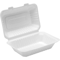 Contenants &agrave; charni&egrave;re pour nourriture compostable, Bagasse, Rectangulaire Canadian Safety Group Inc.