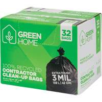 Green Home Garbage Bags, Strong, 33" W x 48" L, 3 mils, Black, 159 L (42 Gal.) Capacity Canadian Safety Group Inc.