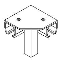Floor Mount Curtain Partition 90° Corner Connector Canadian Safety Group Inc.