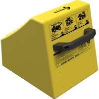 Cale de roue ultra-robuste pour l'exploitation mini&egrave;re Checkers Safety sans support, PEHD, Jaune, 14-1/2" la x 17-1/2" p x 16" h Canadian Safety Group Inc.