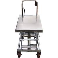 Pneumatic Hydraulic Scissor Lift Table, Stainless Steel, 35-1/2" L x 20" W, 800 lbs. Cap. Canadian Safety Group Inc.