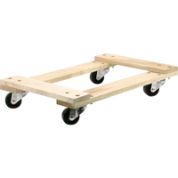 Wood Dollies - Medium-Duty, Polyolefin Wheels, 900 lbs. Capacity, 18" W x 24" D x 7" H Canadian Safety Group Inc.