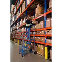 CSA-Certified Rolling Step Ladder, 4 Steps, 22" Step Width, 37" Platform Height, Steel Canadian Safety Group Inc.