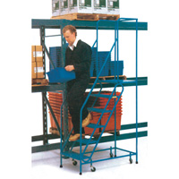CSA-Certified Rolling Step Ladder, 6 Steps, 22" Step Width, 55" Platform Height, Steel Canadian Safety Group Inc.