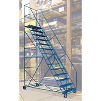 CSA-Certified Rolling Step Ladder with Locking Step, 14 Steps, 30" Step Width, 128" Platform Height, Steel Canadian Safety Group Inc.