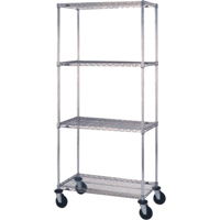 Wire Shelf Cart, Chrome Plated, 24" x 81" x 48", 800 lbs. Capacity Canadian Safety Group Inc.