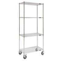 Wire Shelf Cart, Chrome Plated, 36" x 80" x 18", 800 lbs. Capacity Canadian Safety Group Inc.