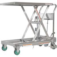 Hydraulic Scissor Lift Table, 31-1/2" L x 19-1/2" W, Stainless Steel, 550 lbs. Capacity Canadian Safety Group Inc.