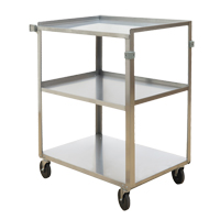 Shelf Carts, 3 Tiers, 18" W x 32" H x 27-3/8" D, 500 lbs. Capacity Canadian Safety Group Inc.