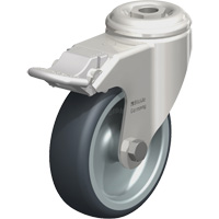 Roulette en &eacute;lastom&egrave;re thermoplastique acier inoxydable, Pivotant avec frein, Diam&egrave;tre 4" (102 mm), Capacit&eacute; 240 lb (108 kg) Canadian Safety Group Inc.