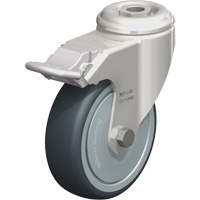 Roulette en &eacute;lastom&egrave;re thermoplastique acier inoxydable, Pivotant avec frein, Diam&egrave;tre 4" (102 mm), Capacit&eacute; 240 lb (108 kg) Canadian Safety Group Inc.