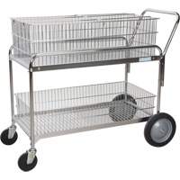 Chariot de bureau en treillis m&eacute;tallique pour le courrier, 250 lb Capacit&eacute;, Chrome, 23" p x 42" la x 38" h, Chrom&eacute; Canadian Safety Group Inc.